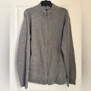 MUJI Gray Zip-Up Knit Sweater